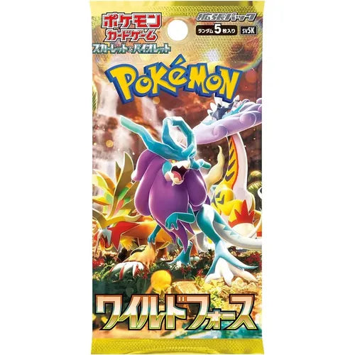 Pokémon Scarlet et Violet ex Wild Force SV5K – Booster JP – 5 Cartes